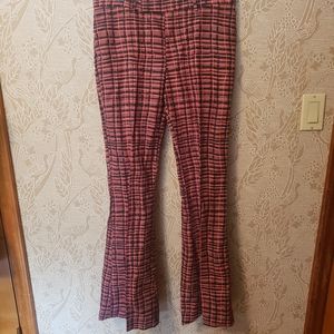 Zara Plaid Flare Trousers